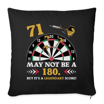 Pas 180 mais un classique : fléchettes du 71e anniversaire - Housse de coussin décorative 45 x 45 cm - noir - Devant