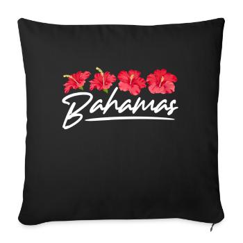 Bahamas Île des Caraïbes Cadeau d’été de l’Atlantique - Housse de coussin décorative 45 x 45 cm - noir - Devant