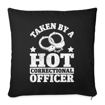 Taken By A Correctional Officer Funny Wife - Sofa pillowcase 17,3'' x 17,3'' (45 x 45 cm) - black - Front