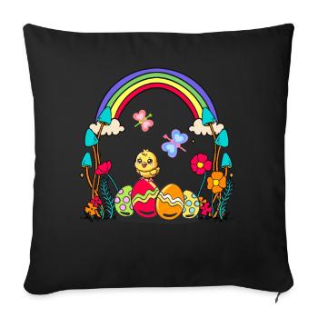 Poussin de Pâques Enfants Oeufs de Pâques Enfant - Housse de coussin décorative 45 x 45 cm - noir - Devant
