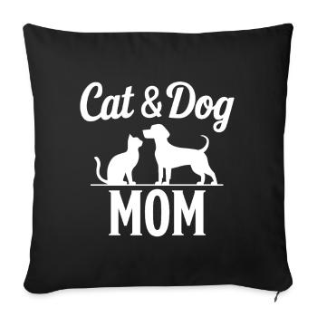 Cat and Dog Saying Funny Pet Gift - Sofa pillowcase 17,3'' x 17,3'' (45 x 45 cm) - black - Front
