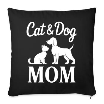 Cat and Dog Saying Funny Pet Gift - Sofa pillowcase 17,3'' x 17,3'' (45 x 45 cm) - black - Front