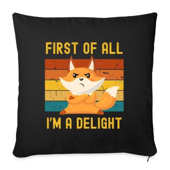 Fox Retro Pleasure Funny Confidence - Sofa pillowcase 17,3'' x 17,3'' (45 x 45 cm) - black - Front