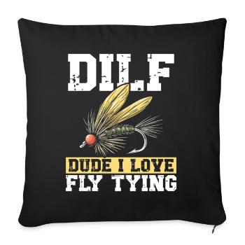 Fly Tying Fly Tying Fly Fishing Fly Fishing - Sofa pillowcase 17,3'' x 17,3'' (45 x 45 cm) - black - Front