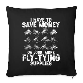 Fly Tying Fly Tying Fly Fishing Fly Fishing - Sofa pillowcase 17,3'' x 17,3'' (45 x 45 cm) - black - Front