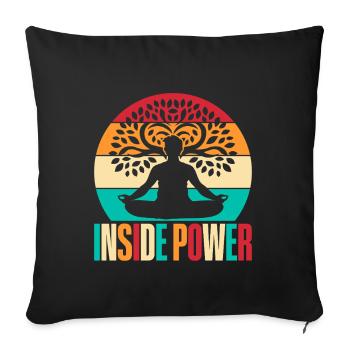 Yoga Inside Power Funny Yoga - Sofa pillowcase 17,3'' x 17,3'' (45 x 45 cm) - black - Front