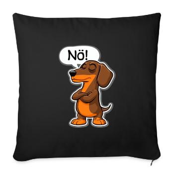 Dachshund Nope – Charming expression for dachshund - Sofa pillowcase 17,3'' x 17,3'' (45 x 45 cm) - black - Front