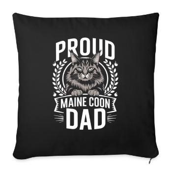 Fier Maine Coon Dad Cat Lover Design - Housse de coussin décorative 45 x 45 cm - noir - Devant
