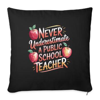 Ne sous-estimez jamais un professeur à la - Housse de coussin décorative 45 x 45 cm - noir - Devant