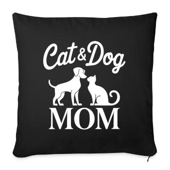 Cat and Dog Saying Funny Pet Gift - Sofa pillowcase 17,3'' x 17,3'' (45 x 45 cm) - black - Front