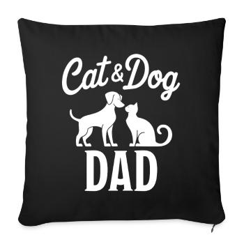 Cat and Dog Saying Funny Pet Gift - Sofa pillowcase 17,3'' x 17,3'' (45 x 45 cm) - black - Front