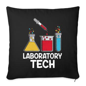 Technicien de laboratoire Drôle MLS Scientifique de laboratoire Médical - Housse de coussin décorative 45 x 45 cm - noir - Devant