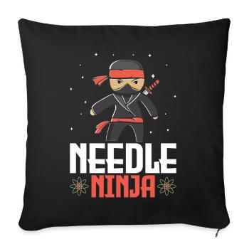 Aiguille Ninja Acupuncture TCM Alternative Chinoise - Housse de coussin décorative 45 x 45 cm - noir - Devant