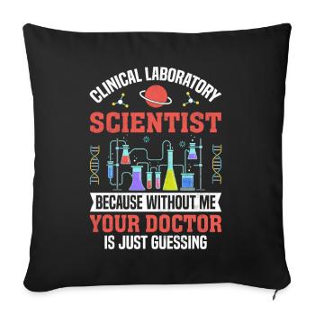Scientifique de laboratoire clinique MLS Lab Funny - Housse de coussin décorative 45 x 45 cm - noir - Devant