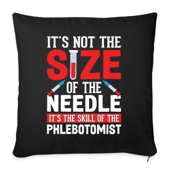It's Not The Size Of The Needle Funny - Sofa pillowcase 17,3'' x 17,3'' (45 x 45 cm) - black - Front