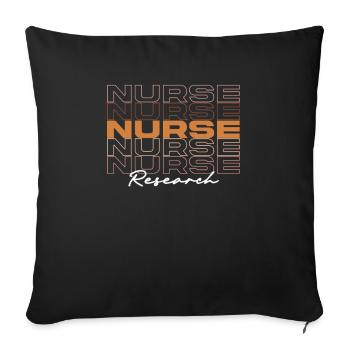 Infirmière de recherche noire Mélanine Médecine Africaine - Housse de coussin décorative 45 x 45 cm - noir - Devant