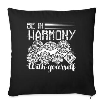 Chakra Chakra Be In Harmony With Yourself - Sofa pillowcase 17,3'' x 17,3'' (45 x 45 cm) - black - Front