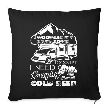 Camping I Need Camping And Cold Beer - Sofa pillowcase 17,3'' x 17,3'' (45 x 45 cm) - black - Front