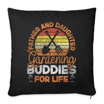 Plant Lover Gardening Dad Daughter - Sofa pillowcase 17,3'' x 17,3'' (45 x 45 cm) - black - Front