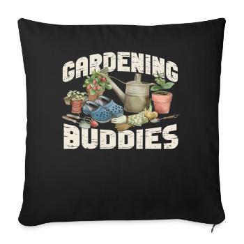 Plant Lover Gardening Besties - Sofa pillowcase 17,3'' x 17,3'' (45 x 45 cm) - black - Front