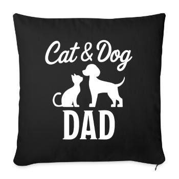 Cat and Dog Saying Funny Pet Gift - Sofa pillowcase 17,3'' x 17,3'' (45 x 45 cm) - black - Front