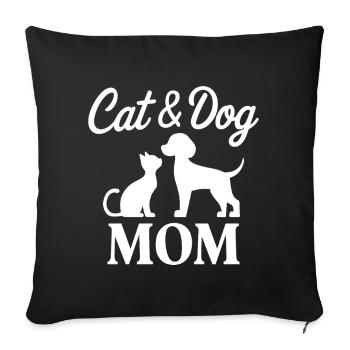 Cat and Dog Saying Funny Pet Gift - Sofa pillowcase 17,3'' x 17,3'' (45 x 45 cm) - black - Front
