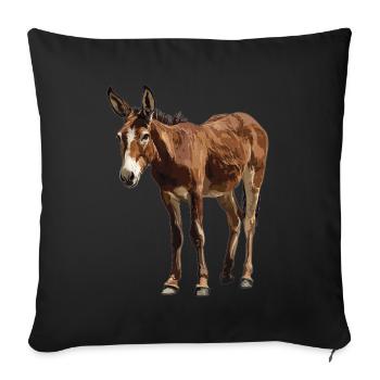 Maultiere Maultier - Sofakissenbezug 45 x 45 cm - Schwarz - Vorne