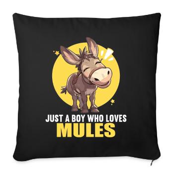 Maultiere Maultier - Sofakissenbezug 45 x 45 cm - Schwarz - Vorne