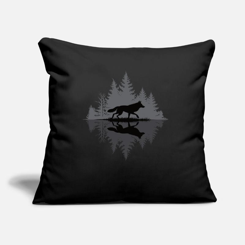 Wolf in the dark forest Sofa pillowcase 17,3'' x 17,3'' (45 x 45 cm)