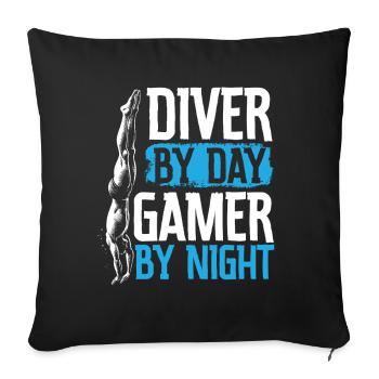 Springboard Diving Diving Diving Divers - Sofa pillowcase 17,3'' x 17,3'' (45 x 45 cm) - black - Front