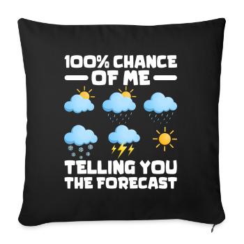 100 % de chances que je vous dise les prévisions - Housse de coussin décorative 45 x 45 cm - noir - Devant