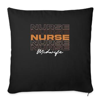 Sage-femme noire Infirmière Mélanine Infirmières Médicales Africaines - Housse de coussin décorative 45 x 45 cm - noir - Devant
