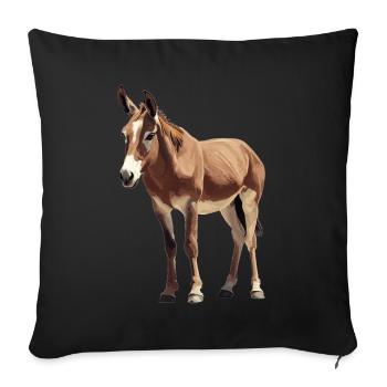 Donkey Esel - Sofakissenbezug 45 x 45 cm - Schwarz - Vorne