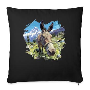 Donkey Esel - Sofakissenbezug 45 x 45 cm - Schwarz - Vorne