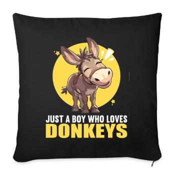Donkey Esel - Sofakissenbezug 45 x 45 cm - Schwarz - Vorne