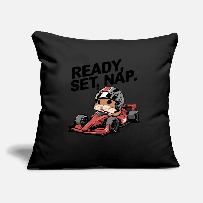 Ready Set Nap Hamster Course Housse de coussin décorative 45 x 45 cm