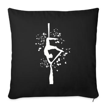 Tissu vertical acrobaties aériennes soie aérienne - Housse de coussin décorative 45 x 45 cm - noir - Devant