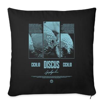 Discus Cichlidé Aquarium Fish Keeper - Housse de coussin décorative 45 x 45 cm - noir - Devant