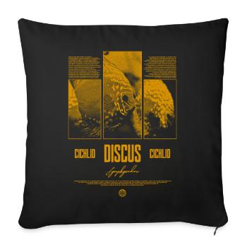 Discus Cichlidé Aquarium Fish Keeper - Housse de coussin décorative 45 x 45 cm - noir - Devant