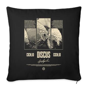 Diskusfisch Buntbarsch Aquarium Fischhalter - Sofakissenbezug 45 x 45 cm - Schwarz - Vorne