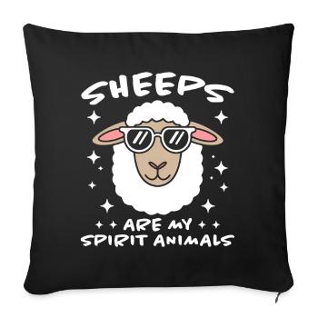 mouton disant mouton domestique mouton drôle cadeau - Housse de coussin décorative 45 x 45 cm - noir - Devant