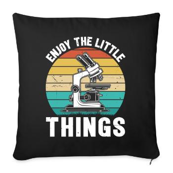 Viel Spaß mit den kleinen Dingen Retro Lab Scientist - Sofakissenbezug 45 x 45 cm - Schwarz - Vorne