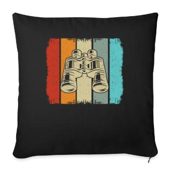 Funny Binoculars Retro Field Glasses Birdwatching - Sofa pillowcase 17,3'' x 17,3'' (45 x 45 cm) - black - Front