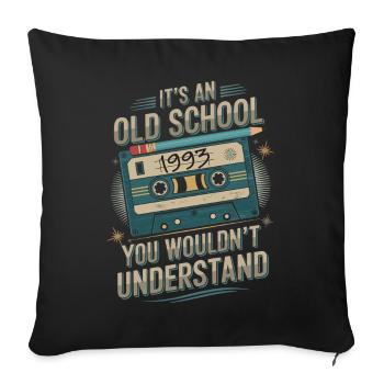 De vraies vibrations de la vieille école – 1993 - Housse de coussin décorative 45 x 45 cm - noir - Devant