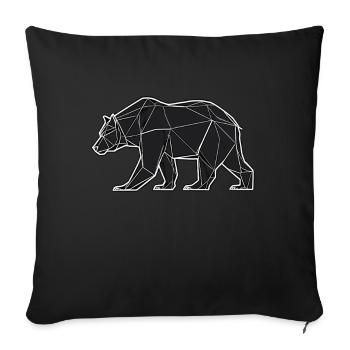 Ours géométrique Ours brun Ours brun Nature extérieure - Housse de coussin décorative 45 x 45 cm - noir - Devant