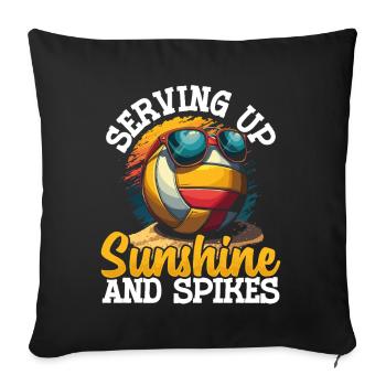 Volleyball de plage Volley-ball Joueurs de volley-ball - Housse de coussin décorative 45 x 45 cm - noir - Devant