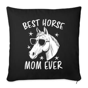 Chevaux Disant Sports Equestres Drôle Cheval Cadeau - Housse de coussin décorative 45 x 45 cm - noir - Devant