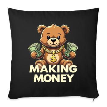 Making Money Money Bear Hustler Successful - Sofa pillowcase 17,3'' x 17,3'' (45 x 45 cm) - black - Front
