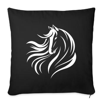 Chevaux Disant Sports Equestres Drôle Cheval Cadeau - Housse de coussin décorative 45 x 45 cm - noir - Devant