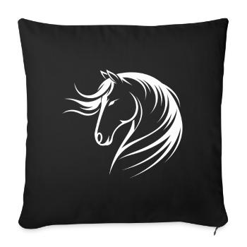 Chevaux Disant Sports Equestres Drôle Cheval Cadeau - Housse de coussin décorative 45 x 45 cm - noir - Devant
